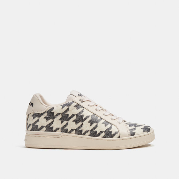 NWT Coach Outlet Clip Low Top Sneaker With Houndstooth Print - Picture 2 of 5